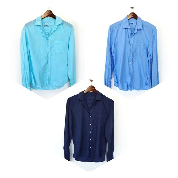 Frank & Eileen Luke Shirt Blue Size Small Button Up Long Sleeves Lightweight - Picture 11 of 11